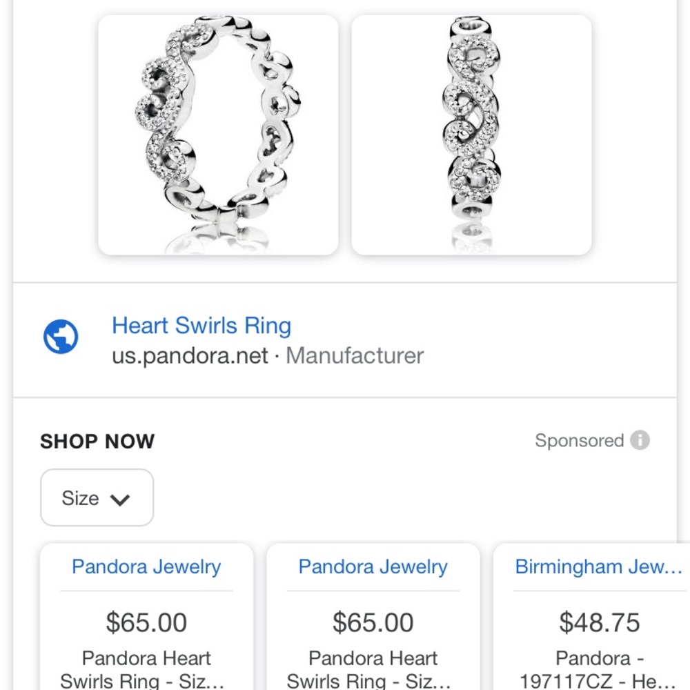 pandora hearts swirl ring